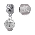 thumbnail image 1 of Silvertone Antiqued Basketball Spinner Joy to the World Charm Beads (Set of 2), 1 of 1