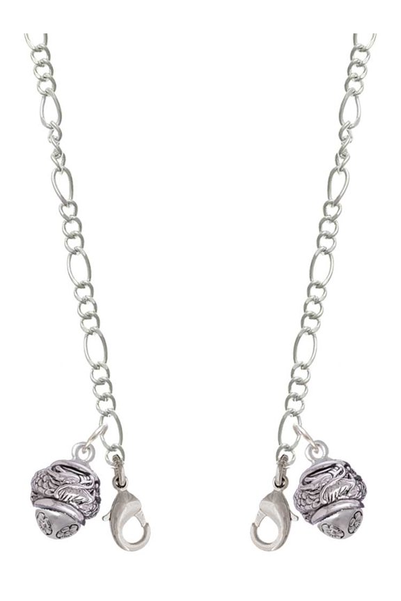 Silvertone Antiqued Dragon Spinner Silvertone Face Mask Necklace