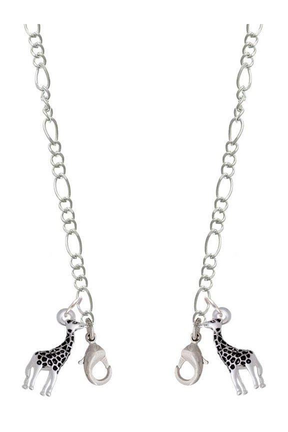 Silvertone Antiqued Giraffe Silvertone Face Mask Necklace