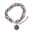 thumbnail image 1 of Silvertone Antiqued Round Seal - Initial - G - Silver Tone Christian Bead Bracelet, 1 of 4