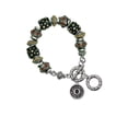 thumbnail image 1 of Silvertone Antiqued Round Seal - Initial - O - Fall Crystal Bead Charm Bracelet, 1 of 1