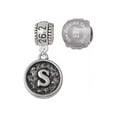 thumbnail image 1 of Silvertone Antiqued Round Seal - Initial - S - 26.2 Marathon Run She Believed She Could Charm Beads (Set of 2), 1 of 1