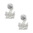 thumbnail image 1 of Silvertone Band Mom Clear Crystal Clip On Earrings, 1 of 3