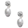 thumbnail image 1 of Silvertone Barrel with AB Clear Crystal Stars Spinner Clear Crystal Clip On Earrings, 1 of 3