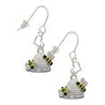 thumbnail image 1 of Silvertone Beehive with 2 Bumble Bees Heart French Earrings, 1 of 4