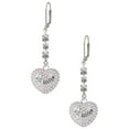 thumbnail image 1 of Silvertone Big Sister Rock on AB Crystal Heart Crystal Madison Leverback Earrings, 1 of 2