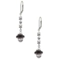 thumbnail image 1 of Silvertone Black Center Spinner Crystal Madison Leverback Earrings, 1 of 2