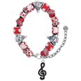 thumbnail image 1 of Silvertone Black Clef Red Christmas Bead Bracelet, 1 of 4