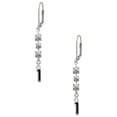 thumbnail image 1 of Silvertone Black Number - 1 Crystal Madison Leverback Earrings, 1 of 2