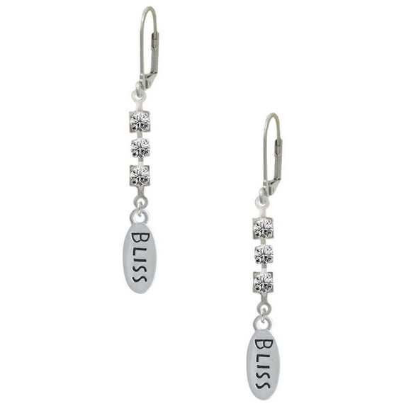 Silvertone Bliss Oval Crystal Madison Leverback Earrings