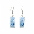 thumbnail image 1 of Silvertone Blue Abstract Rectangular Drop Earrings, 1 of 1