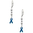 thumbnail image 1 of Silvertone Blue Ribbon Crystal Madison Leverback Earrings, 1 of 2