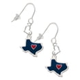 thumbnail image 1 of Silvertone Blue Texas with Red Heart Heart French Earrings, 1 of 4