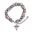 thumbnail image 1 of Silvertone Caduceus - DA Silver Tone Christian Bead Bracelet, 1 of 4