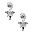 thumbnail image 1 of Silvertone Caduceus - PTA Clear Crystal Clip On Earrings, 1 of 3