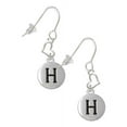 thumbnail image 1 of Silvertone Capital Letter - H - Pebble Disc - Heart French Earrings, 1 of 1