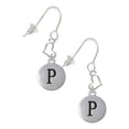 thumbnail image 1 of Silvertone Capital Letter - P - Pebble Disc - Heart French Earrings, 1 of 1