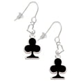 thumbnail image 1 of Silvertone Card Suit - Black Club Heart French Earrings, 1 of 1