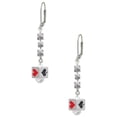 thumbnail image 1 of Silvertone Card Suits Square Spinner Crystal Madison Leverback Earrings, 1 of 2