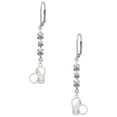 thumbnail image 1 of Silvertone Cat Silhouette Heart Crystal Madison Leverback Earrings, 1 of 2