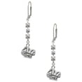 thumbnail image 1 of Silvertone Chef Hat Crystal Madison Leverback Earrings, 1 of 2