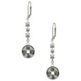 thumbnail image 1 of Silvertone Chinese Coin Crystal Madison Leverback Earrings, 1 of 2