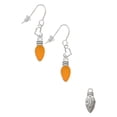 thumbnail image 1 of Silvertone Christmas Lights - Hot Orange Resin Heart French Earrings, 1 of 1