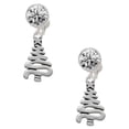 thumbnail image 1 of Silvertone Christmas Tree Zig Zag Clear Crystal Clip On Earrings, 1 of 3