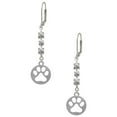 thumbnail image 1 of Silvertone Circle with Cut Out Paw Crystal Madison Leverback Earrings, 1 of 2