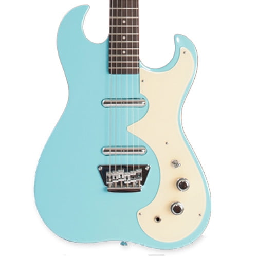 Silvertone Classic 1449-DBL Solid-Body Electric Guitar, Daphne Light Blue