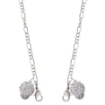 thumbnail image 1 of Silvertone Clear Crystal Sparkle Spinner Silvertone Face Mask Necklace, 1 of 2