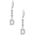 thumbnail image 1 of Silvertone Crystal Initial - D - Crystal Madison Leverback Earrings, 1 of 2