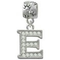 thumbnail image 1 of Silvertone Crystal Initial - E - Paw Print Charm Bead, 1 of 1