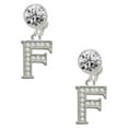 thumbnail image 1 of Silvertone Crystal Initial - F - Clear Crystal Clip On Earrings, 1 of 3