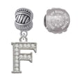thumbnail image 1 of Silvertone Crystal Initial - F - Snowflakes are Kisses from Heaven Charm Beads (Set of 2), 1 of 1