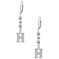 thumbnail image 1 of Silvertone Crystal Initial - H - Crystal Madison Leverback Earrings, 1 of 2