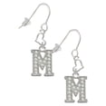 thumbnail image 1 of Silvertone Crystal Initial - M - Heart French Earrings, 1 of 1