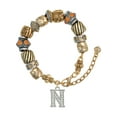 thumbnail image 1 of Silvertone Crystal Initial - N - Two Tone Christian Bead Bracelet, 1 of 4