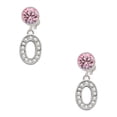 thumbnail image 1 of Delight Jewelry Silvertone Crystal Initial - O - Pink Crystal Clip on Earrings, 1 of 5