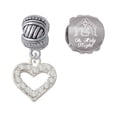 thumbnail image 1 of Silvertone Crystal Open Heart Come Let us Adore Him Charm Beads (Set of 2), 1 of 1