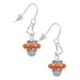 thumbnail image 1 of Silvertone Crystal Orange Spinner Heart French Earrings, 1 of 4