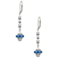 thumbnail image 1 of Silvertone Crystal Royal Blue Spinner Crystal Madison Leverback Earrings, 1 of 2