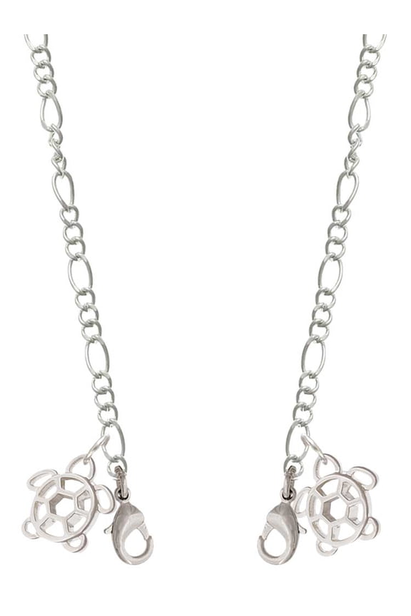 Silvertone Cutout Sea Turtle Silvertone Face Mask Necklace