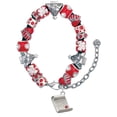 thumbnail image 1 of Silvertone Diploma Red Christmas Bead Bracelet, 1 of 4