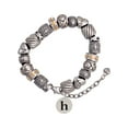 thumbnail image 1 of Silvertone Disc 1/2'' Initial - h - Silver Tone Christian Bead Bracelet, 1 of 4