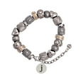 thumbnail image 1 of Silvertone Disc 1/2'' Initial - j - Silver Tone Christian Bead Bracelet, 1 of 4
