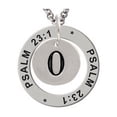 thumbnail image 1 of Silvertone Disc 1/2'' Number - 0 - Psalm 23:1 Affirmation Ring Necklace, 1 of 2