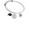 thumbnail image 1 of Silvertone Disc 1/2'' Number - 8 - Silvertone Class of 2020 Charm Bangle Bracelet, 1 of 1