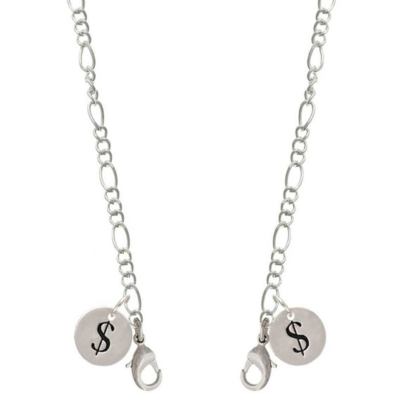 Silvertone Disc 1/2'' - Symbol - Dollar Sign - $ - Silvertone Face Mask Necklace