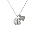 thumbnail image 1 of Silvertone Domed Black CM - Engraved Texas Raised Necklace, 1 of 2